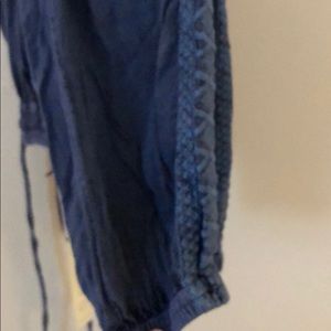 navy blue flowy clasp pants